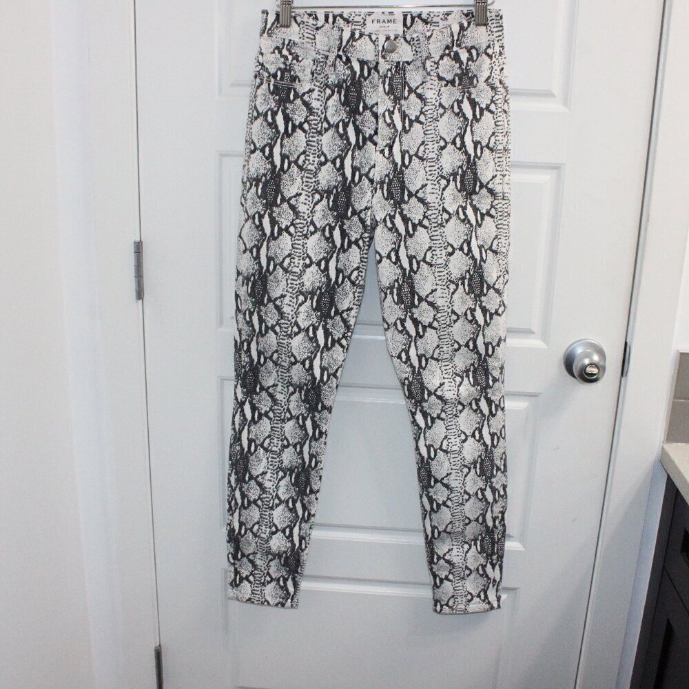3/$30 Frame Jeans Womens 26 Ali High Rise Cigarette Skinny Snake Print‎